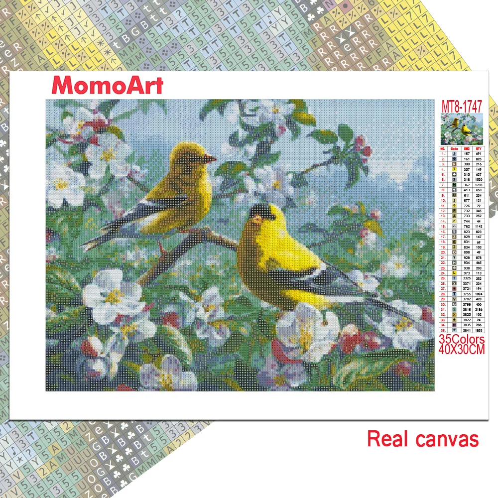 momoart diamond mosaic bird full drill square diamond embroidery house needlework beaded painting flower 5d diy wall decor free global shipping