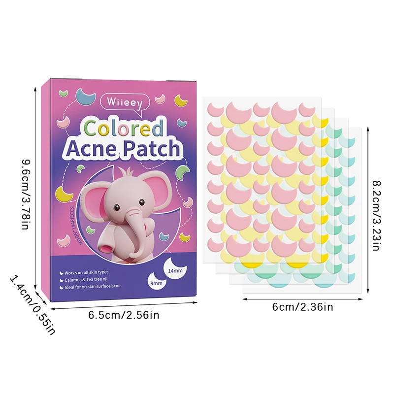 144 шт./коробка цветные наклейки для удаления акне