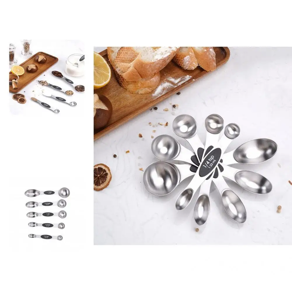 

Sturdy Measuring Scoop Double-heads Anti-rust Saving Space Measuring Scoop Measuring Spoon Measure Scoop 1 Set