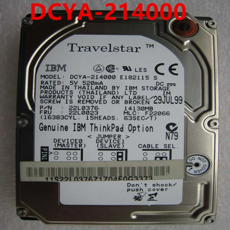 

Original 90% New Hard Disk For IBM 14.13GB IDE 2.5" 5400RPM 2MB Notebook HDD For DCYA-214000