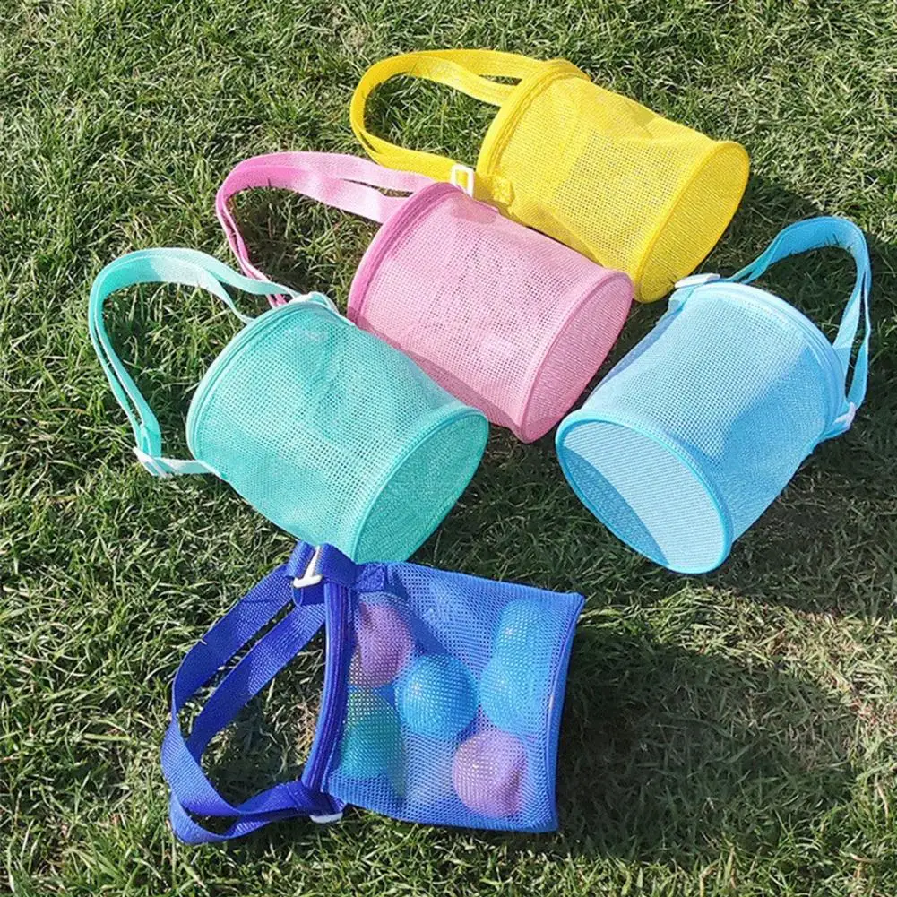 

Convenient Toys Mesh Bag Foldable Beach Toys Bag Zipper Beach Toys Swimming Accessories Pouch Organization