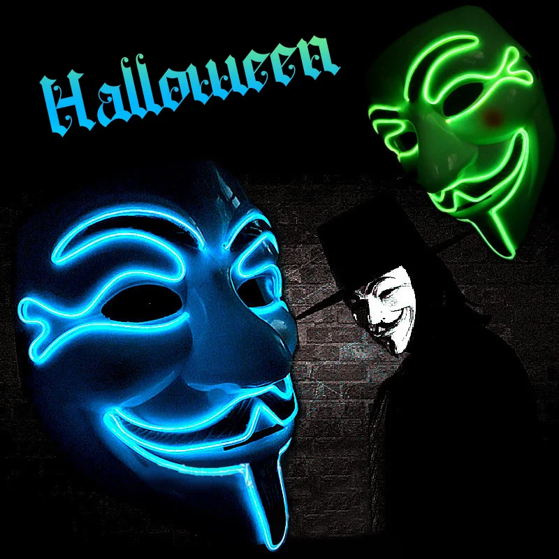 

2022Hot Halloween Anonymous Mask Fancy Dress Adult Costume MaskV Word for Vendetta Cosplay Masque Mask Halloween Party Supplies