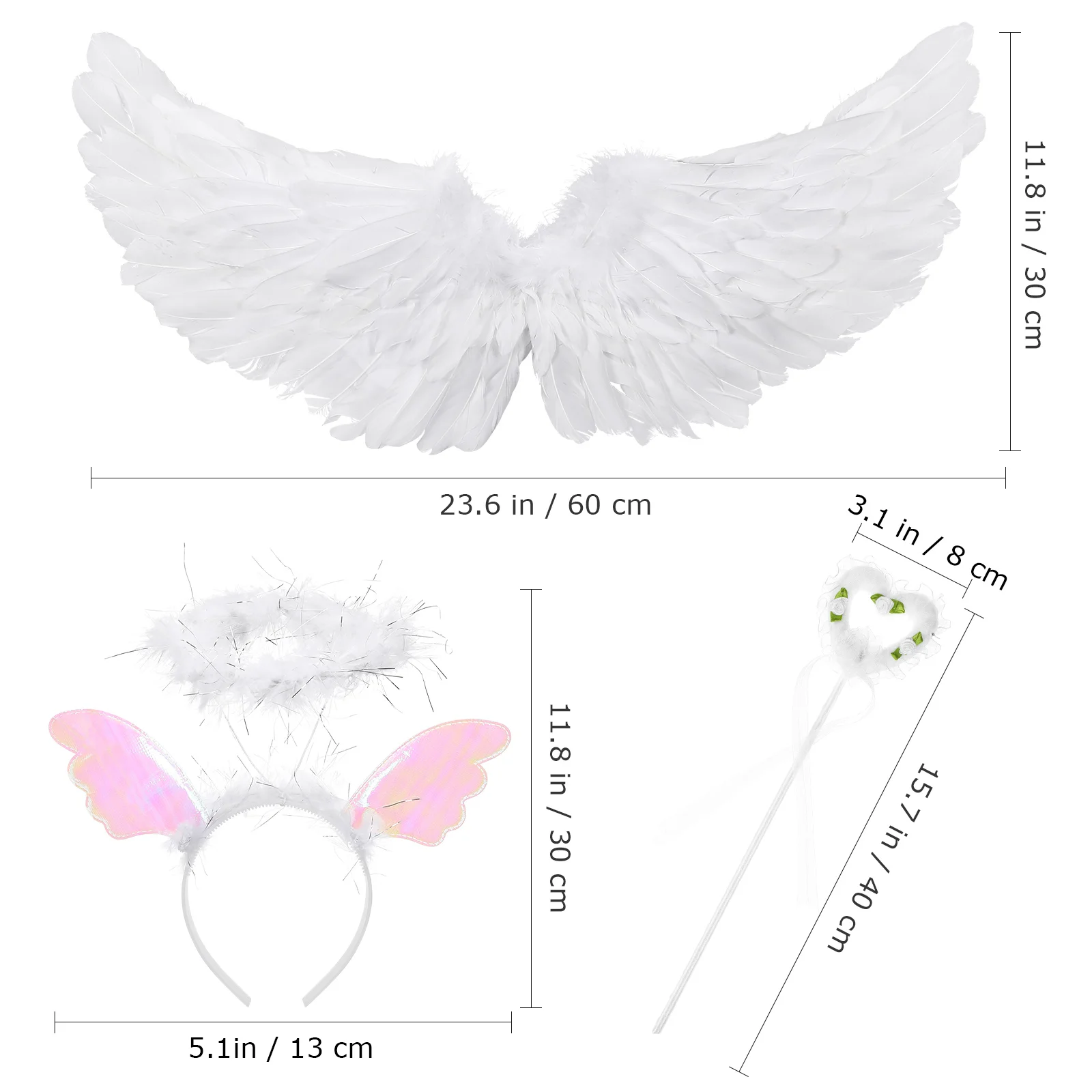 

Детский костюм ангела, Детский костюм для косплея, волшебная палочка, повязка на голову с крыльями для девочек