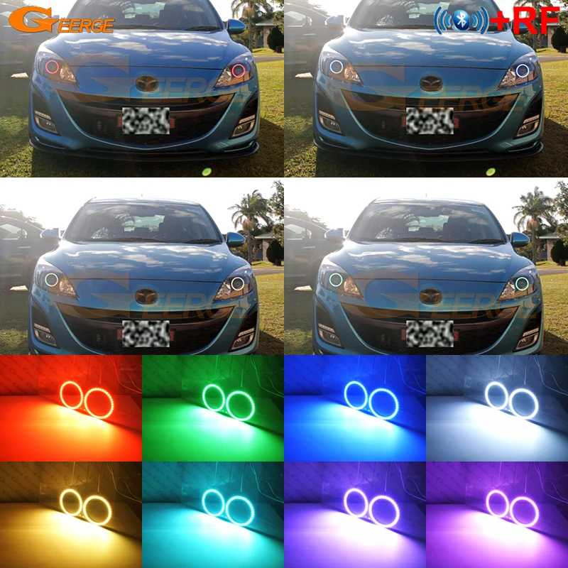 For Mazda 3 Mazda3 BL 2009 2010 2011 2012 2013 RF Remote Bluetooth-Compatible APP Multi-Color RGB Led Angel Eyes Kit Halo Rings