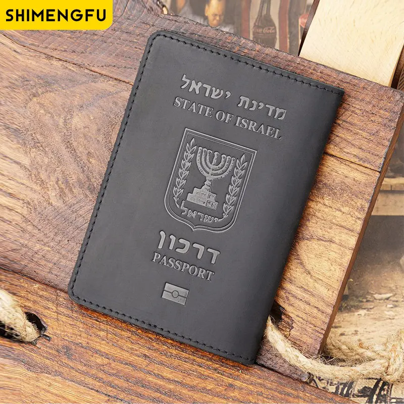 Genuine Leather Israeli Passport Cover Travel Accessories Wallet Israel Passport Holder Unisex Passport Case Wallet Purse