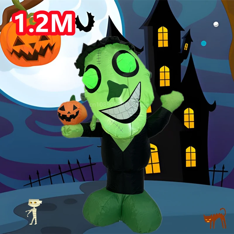 4-футовый Надувной Зеленый Инопланетянин Со Встроенным Телефоном Большой