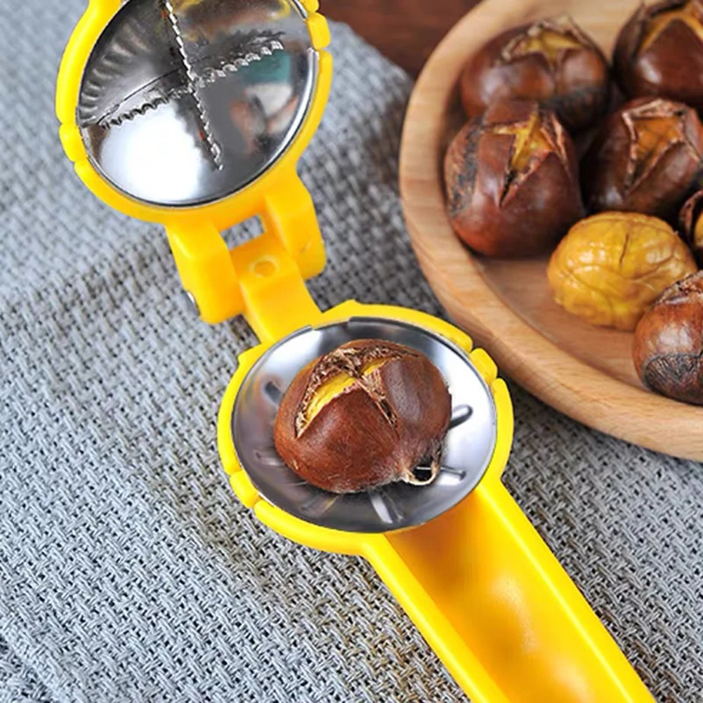 

2 In 1 Stainless Steel Chestnut Clip Walnut Clip Chestnut Sheller Kitchen Nut Shelling Tool Kitchen Accessories Chestnut Clip
