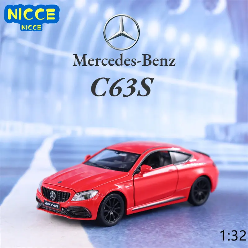 Nicce 1:32 Mercedes Benz C63S High Simulation Diecast Metal Alloy Model Car Sound Light Pull Back Collection Kids Toy Gifts A55