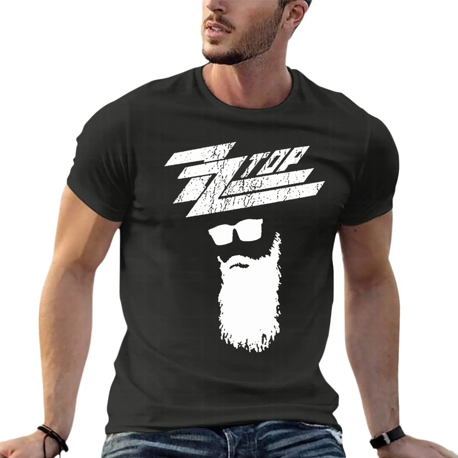 

Zz Top Logo Band Rock Kaus Longgar Pakaian Pria Musim Panas 100% Katun Streetwear Ukuran Besar Kaus Atasan