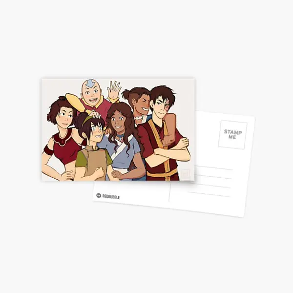 

Открытка Atla The Gaang, мультяшная фотооткрытка с современным принтом, поздравительная открытка, модный стиль, фотоальбом, жизнь, спальня, Декор, ...