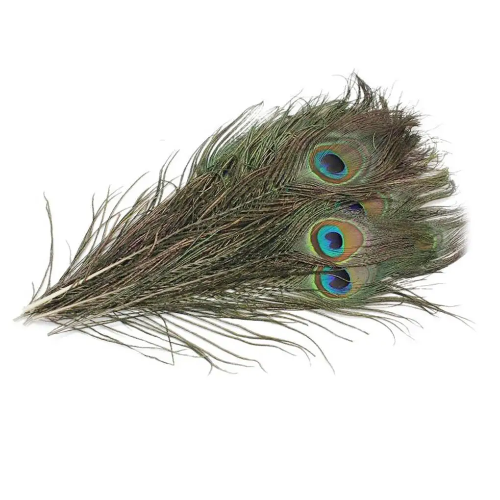 

50pcs/lot Top quality natural peacock Beautiful Natural Feather DIY Decorative 25-32CM DIY jewelry Home vase plumas Accessories