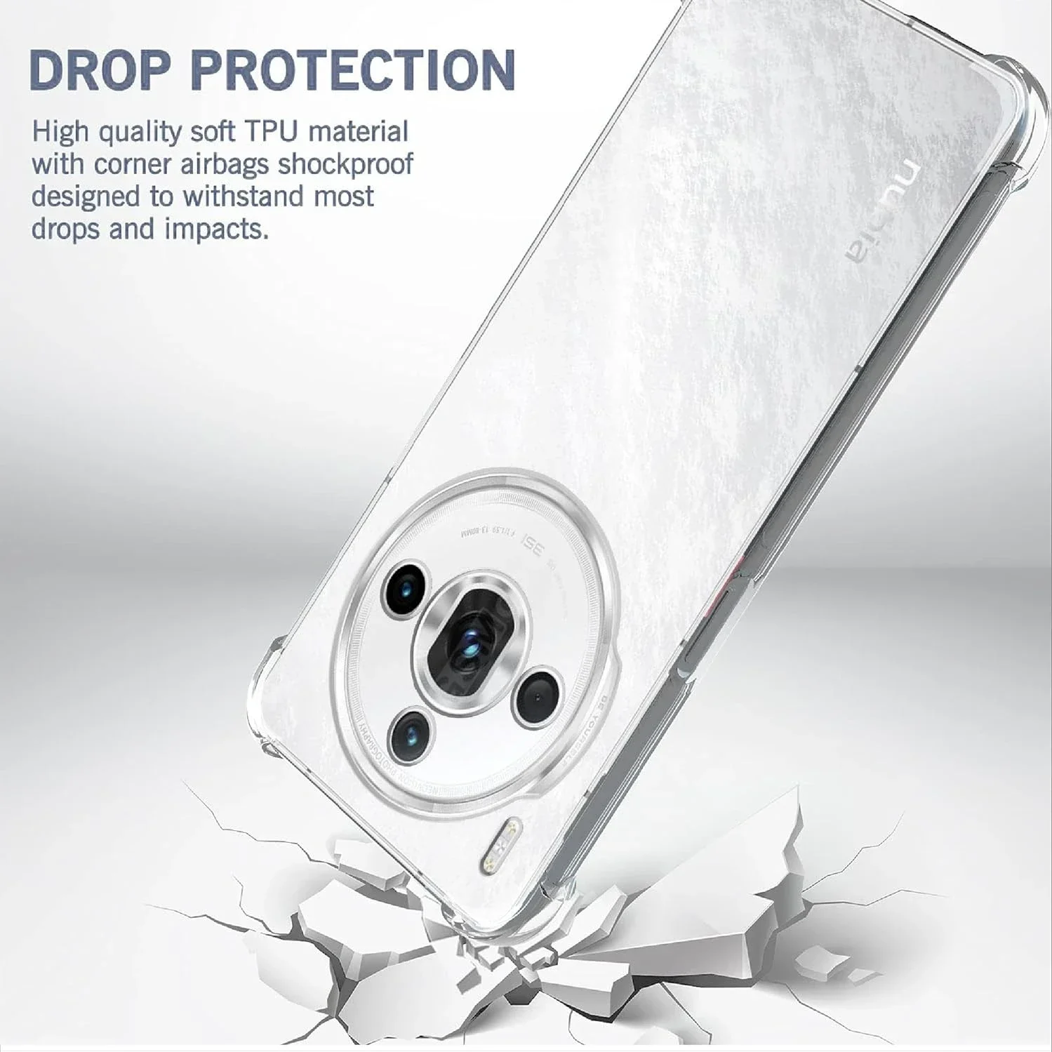 Противоударный прозрачный чехол из ТПУ с четырьмя углами для ZTE Nubia Z60S Pro защитный