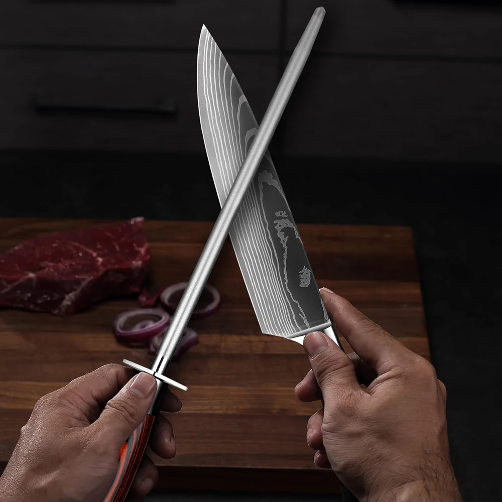 Намагниченная точилка для ножей профессиональная 12 дюймов с цветной деревянной