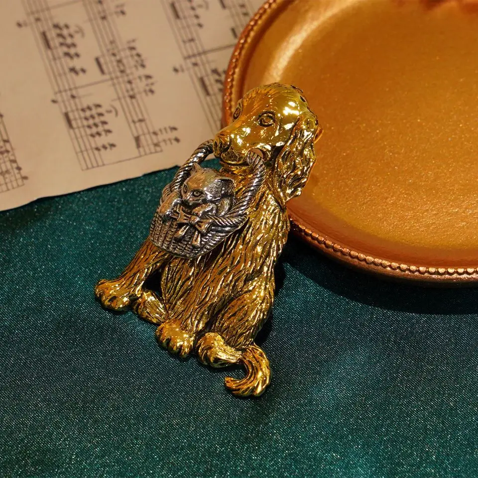 Женские и мужские значки в стиле барокко из сплава с милыми собаками аксессуары