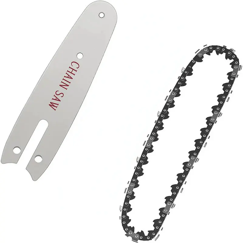 

4 Inch Mini Chain Saw Chain Set and Mini Chainsaw Bars Set for 4 Inch Mini Cordless Handheld Electric Chainsaw Smooth Cutting