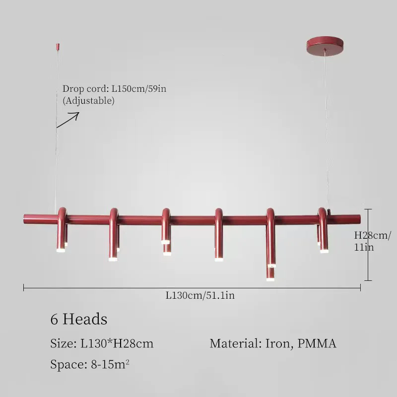 

Красная U-образная люстра HomeLover