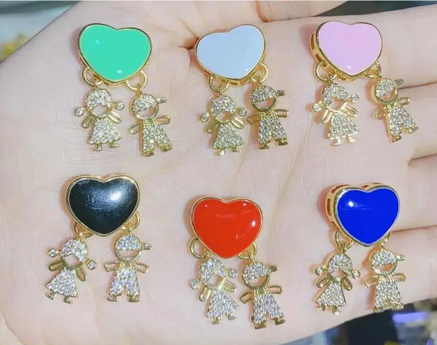 1 шт. украшения в форме сердца для девочек сделай сам эмалированные золотые