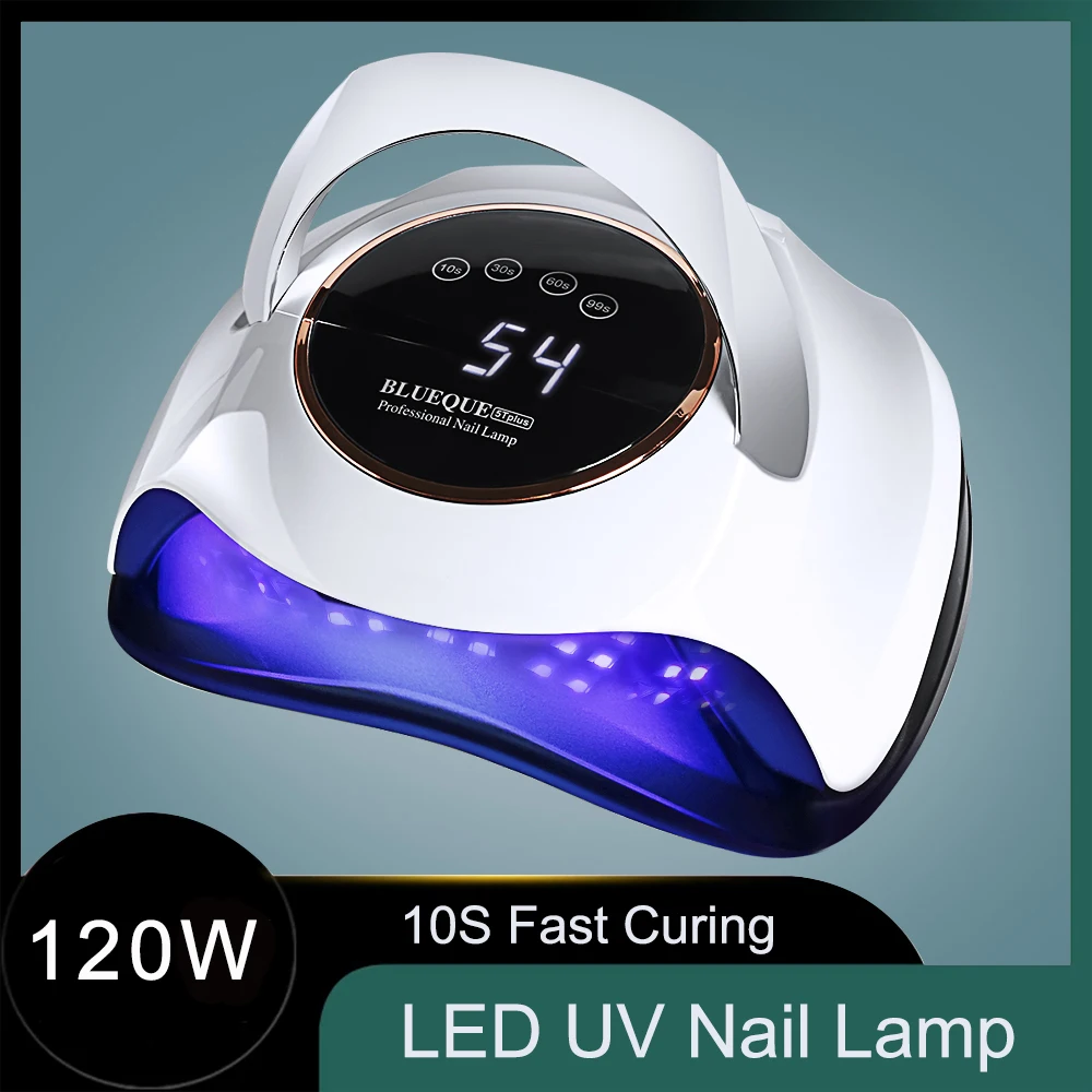 

UV LED Lamp Professional Nail Drying Lamp for Manicure Nail Dryer 120W Light Curing All Gel Polish With Smart Sensor No Pain