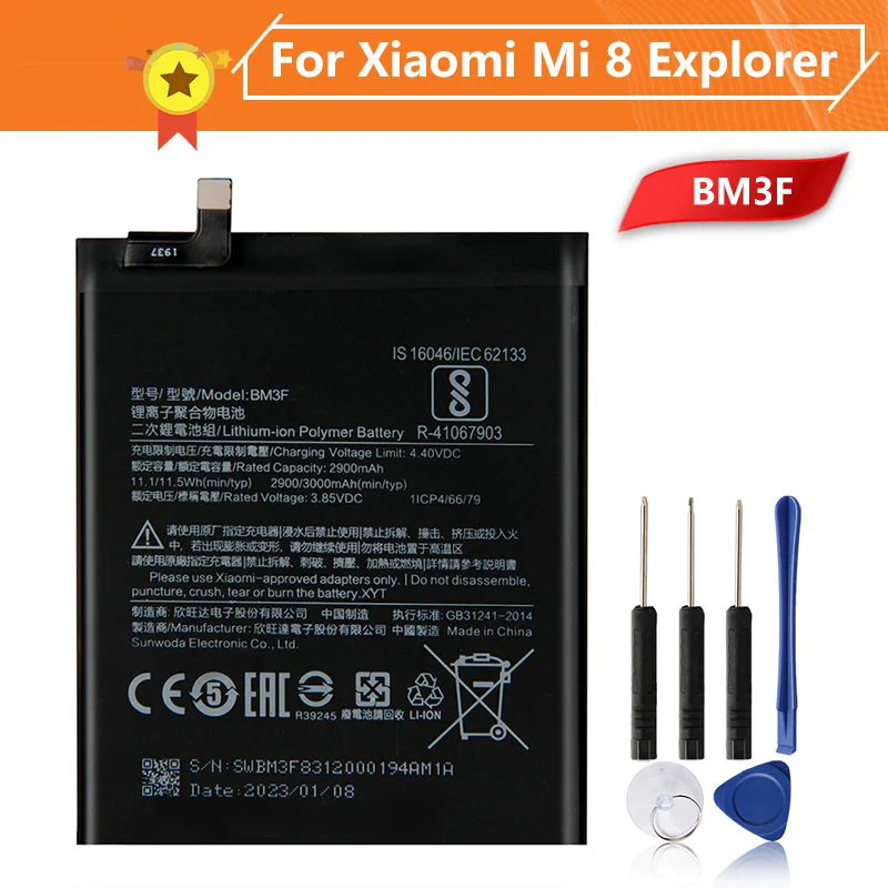 

Phone Battery BM3F For Xiao MI8 Explorer Mi8Pro MI 8 Pro Mi8 Pro 3000mAh BM3F Replacement Battery + Tool