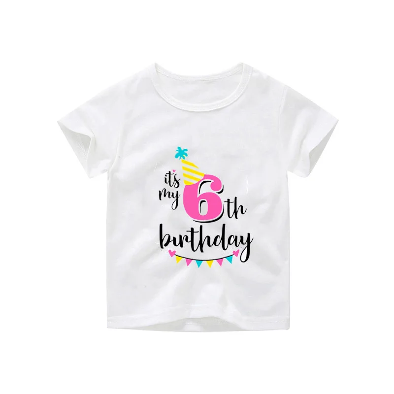 

Baby Boys Girl 2 3 4 5 6 7 Years Old Tops Birthday T-Shirt Clothes Outfit Toddler Gift Baby T shirt Party Shirts