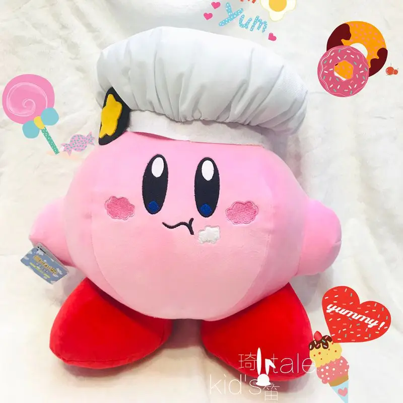 

New Kawaii Cartoon Anime Mask Chef Kirby Plush Toy Pillow Game Soft Plushie Girls Decoration Dolls Cute Toys for Children Gift