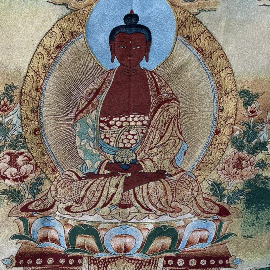 35 &quotТханка вышивка тибетский буддизм шелк Шакьямуни медицина Будда поклонение