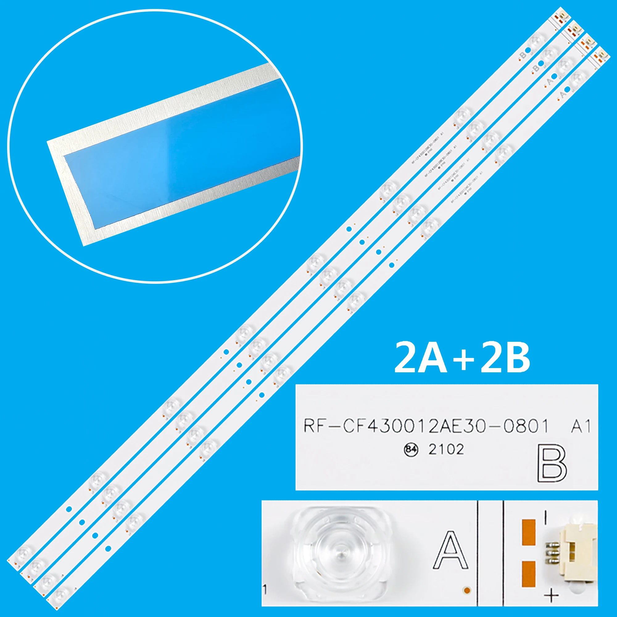 

Светодиодная лента подсветки для RF-CF430012AE30-0801 A1 43QL5D63DB 43UK4B63DB 43UA4D63DT LT-43KQ800 LT-43VAQ830P TX-43HX600B