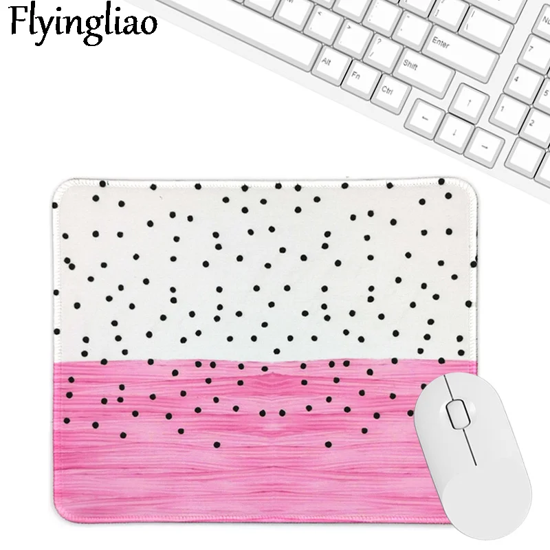 Коврик для мыши офисной клавиатуры противоскользящий розово-белый