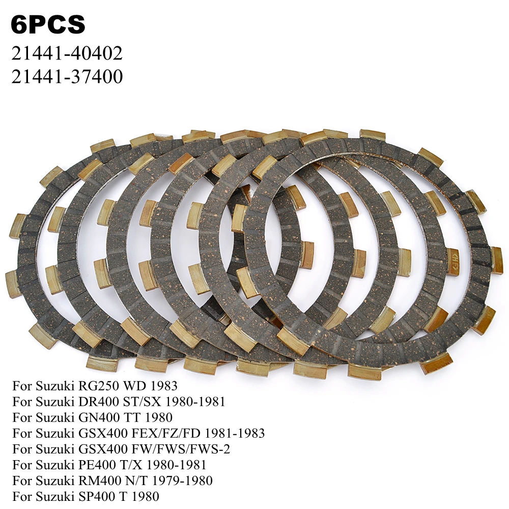 

Motorcycle Clutch Friction Plates Set For Suzuki DR400 DR 400 ST/SX GSX400 RG250 GN400 PE400 RM400 SP400 21441-37400 21441-40402