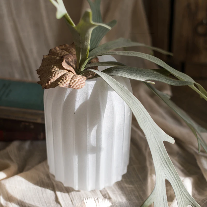 

White Frosted Glass Vase Nordic Minimalist Vases Handmade Glasses Creative Gift Desktop Decorations Decoracion Habitacion