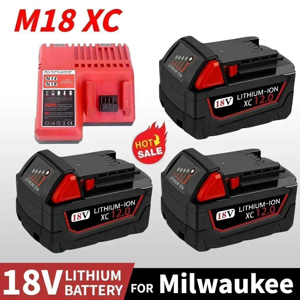 18 В 12 0 Ач замена литиевой батареи Milwaukee M18 XC 48-11-1860 48-11-1850 48-11-1840 48-11-1820