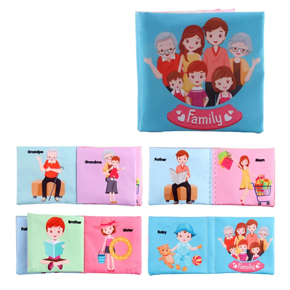 

Тканевая книга, мягкая Рабочая детская книга для раннего обучения, обучающая игрушка для новорожденных, устойчивая к разрыву