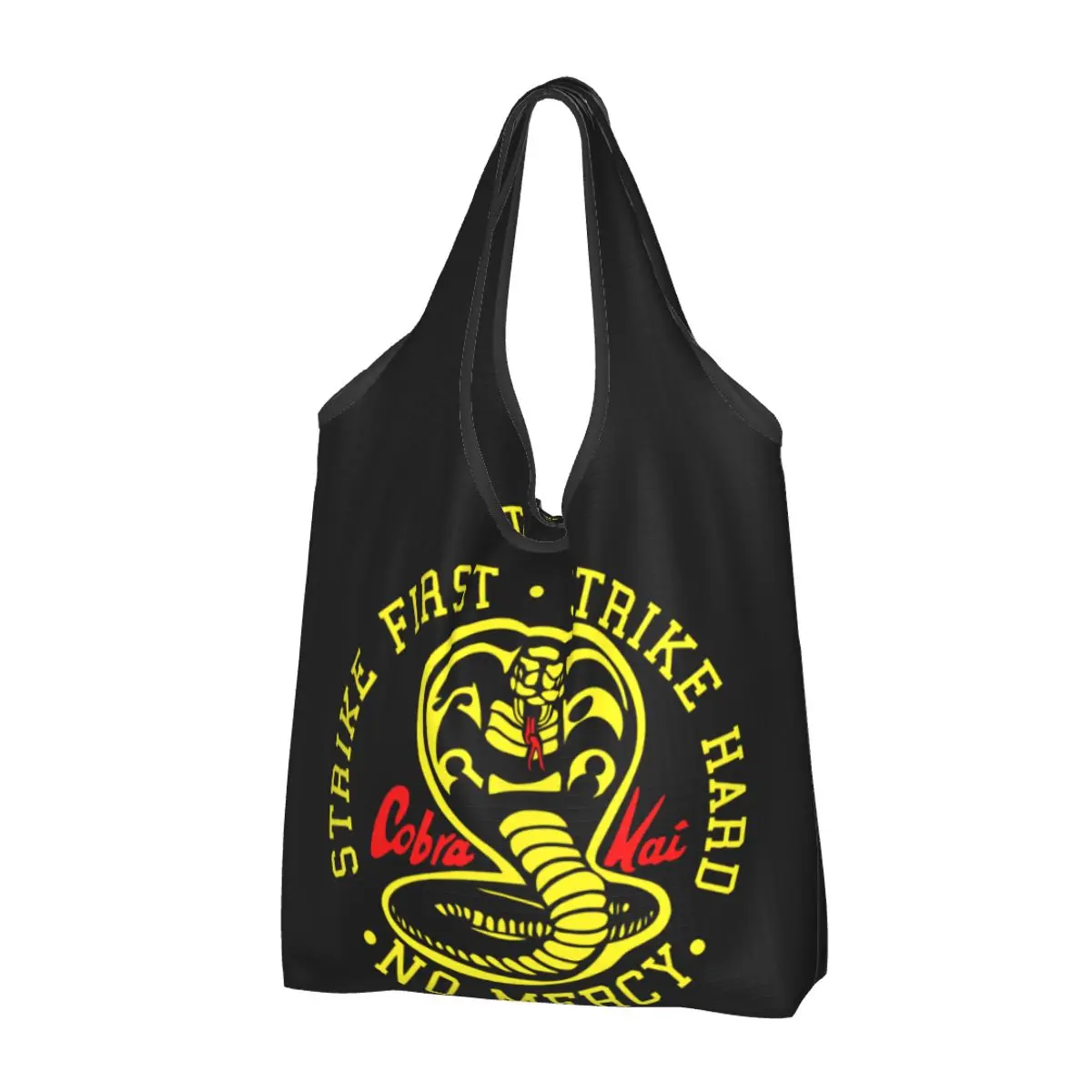 

Детская сумка для покупок Кобра Кай, для каратэ, шоппер, сумка через плечо, большая Портативная сумка для фильма Strike First Strike
