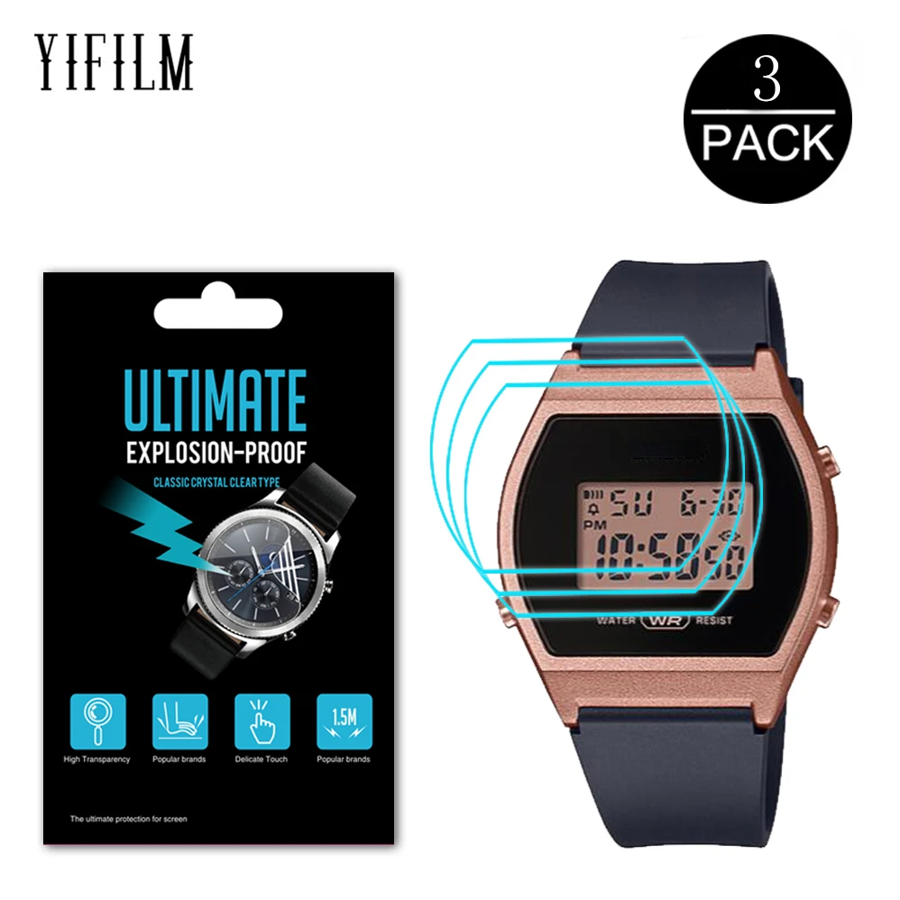 

Прозрачная Противоударная ПЭТ-пленка для Casio, 3 шт., HD прозрачная защитная пленка для экрана стандартной цветопередачи, LW204, 1A, 4A, 1B, пленка для защиты от царапин, не стекло