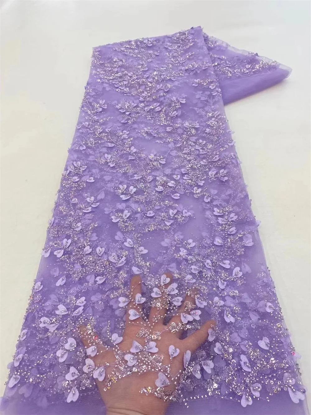 Салува Африканская Тяжелая Искусственная Кружевная Ткань Ручной Работы