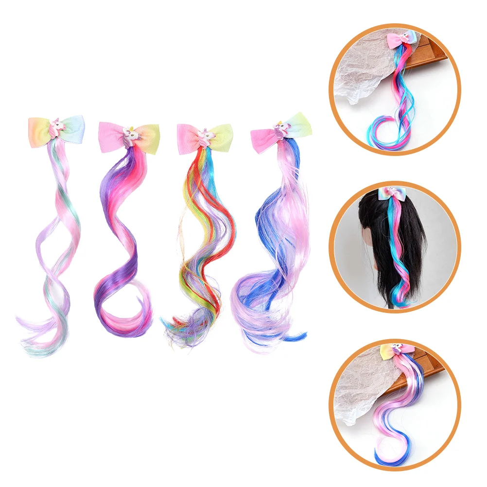 

Hair Extension Hair Clips Bows Hair Bows for Costume Dress Hair Accessory 4pcs