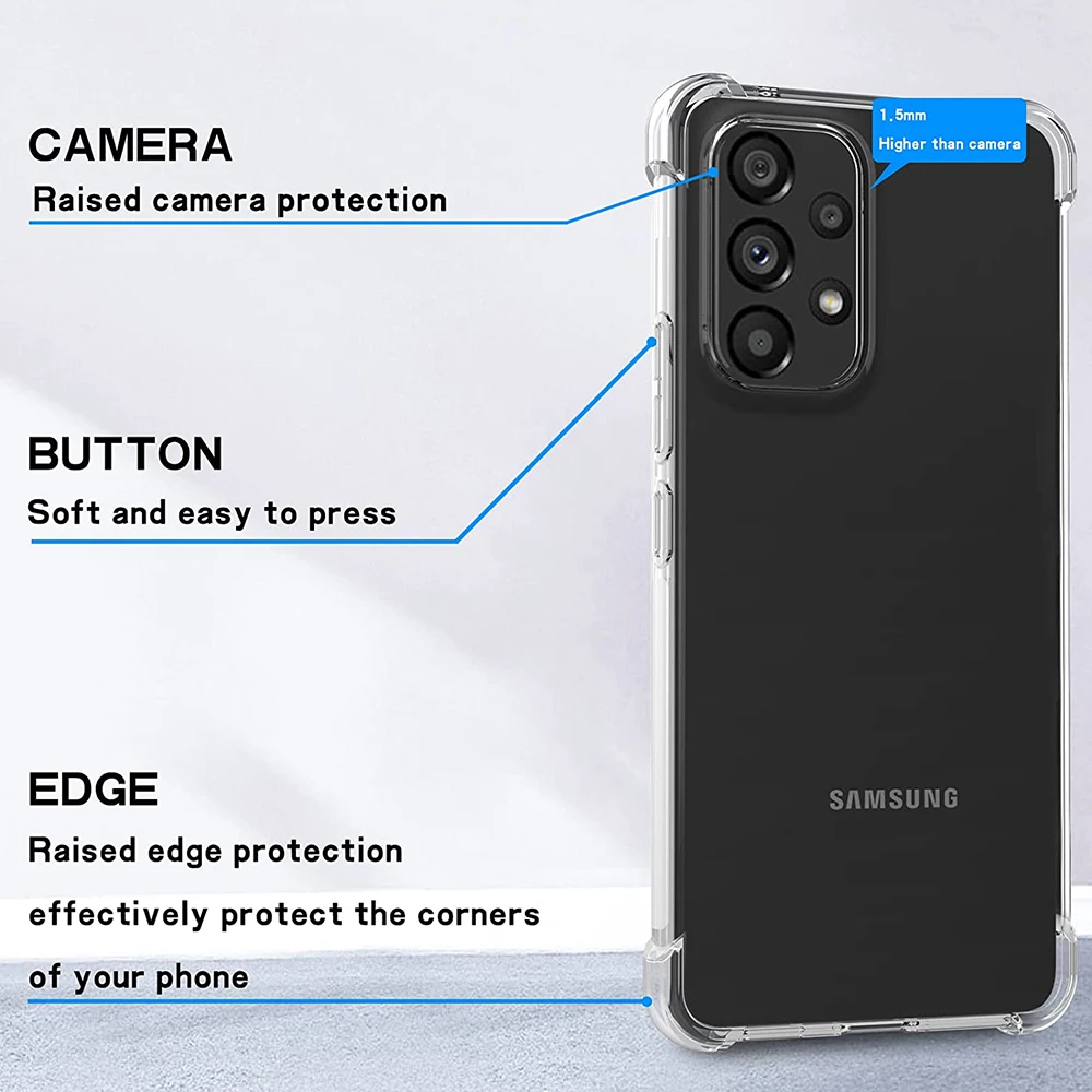 Гибридный противоударный жесткий чехол для Samsung Galaxy A53 A73 A33 A13 A52 A32 A22 A12 A71 A51 A21S A70 A50