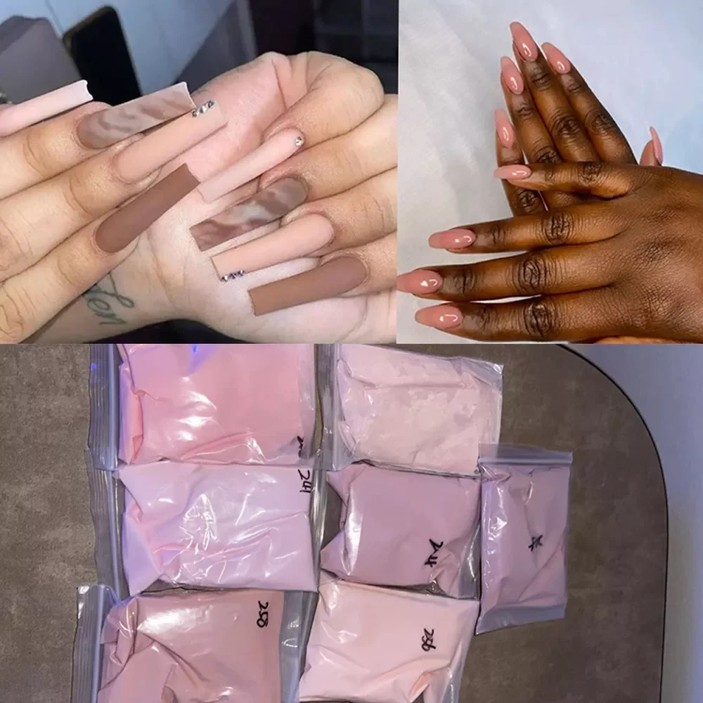 

50g/10g Nude Nail Acrylic Powder,10 Colors Crystal Pink Extension/Dip/Engraving Nail Acrylic Powder Refill Bag White Clear