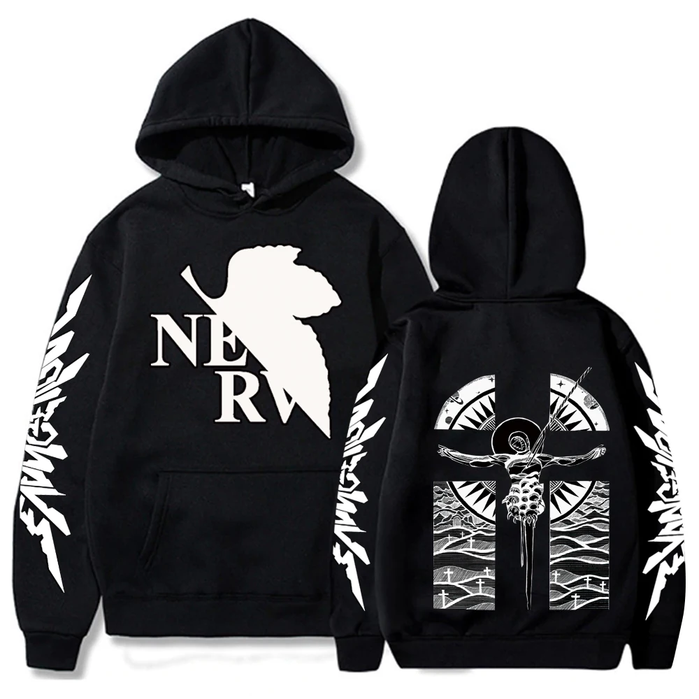 

Harajuku Anime Evangelion Logo Hoodies Sweatshirt Men Women Printing Winter Casual Loose Hoody Pullover