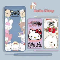 anime hello kitty babys for xiaomi poco x3 nfc f3 gt m4 m3 m2 pro c3 x2 11 ultra 5g silicone liquid rope phone case fundas coque