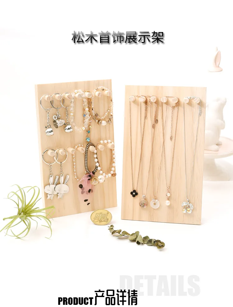 Wooden Jewelry Display Stand, Wooden Necklace Jewelry Display Organizer Bracelet Holder for Shows, Wooden Bracelet Watch Display