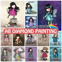 diamond painting cartoon girl moon 5d diy doll wings ab square round drill cross stitch mosaic embroidery picture home decor
