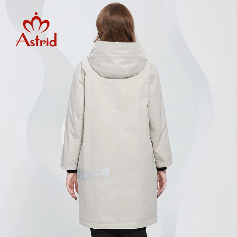 Astrid 2022 весенние женские парки больших размеров длинные бежевые стеганые пуховые