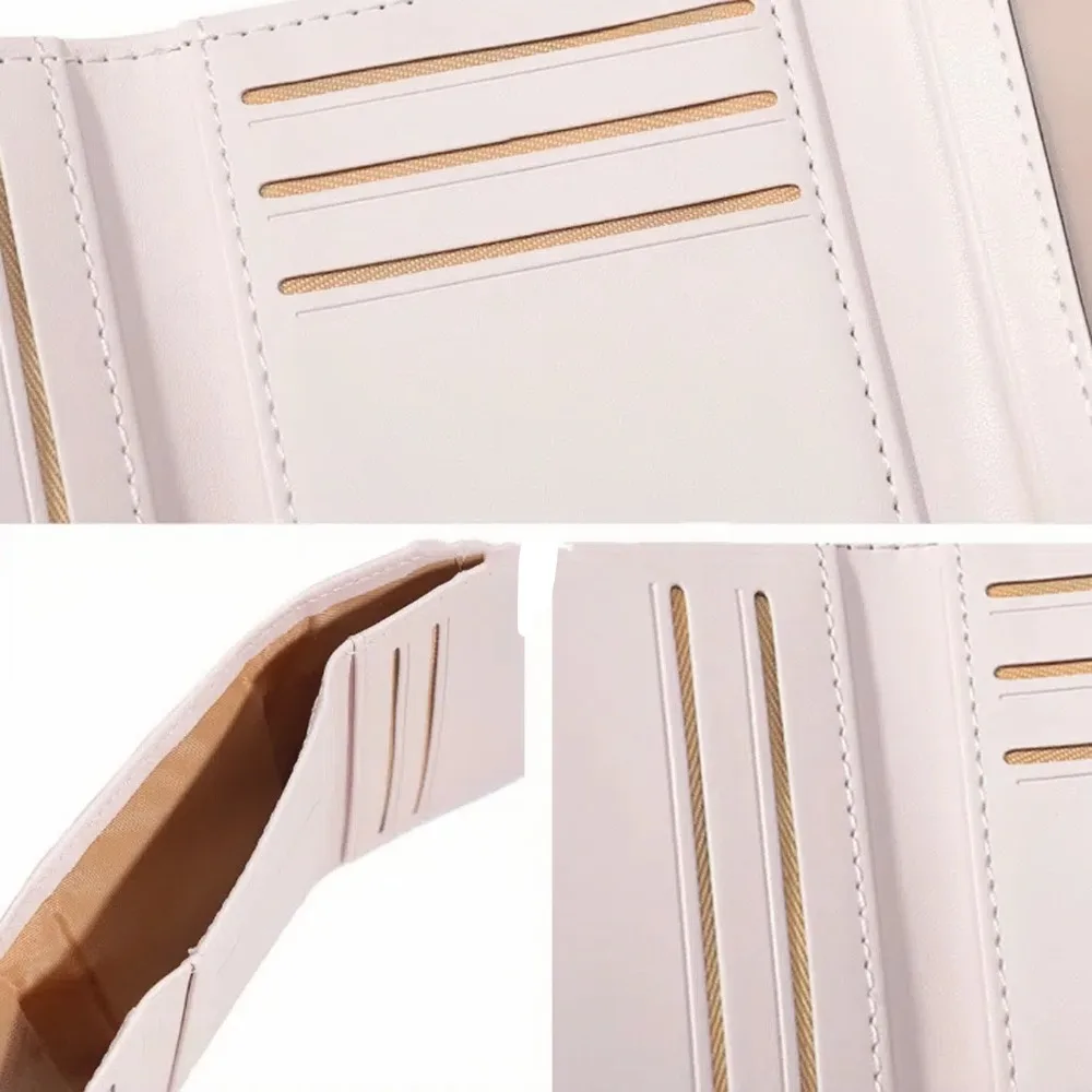 Модный блестящий тройной кошелек Walle с перламутровым эффектом милый женский