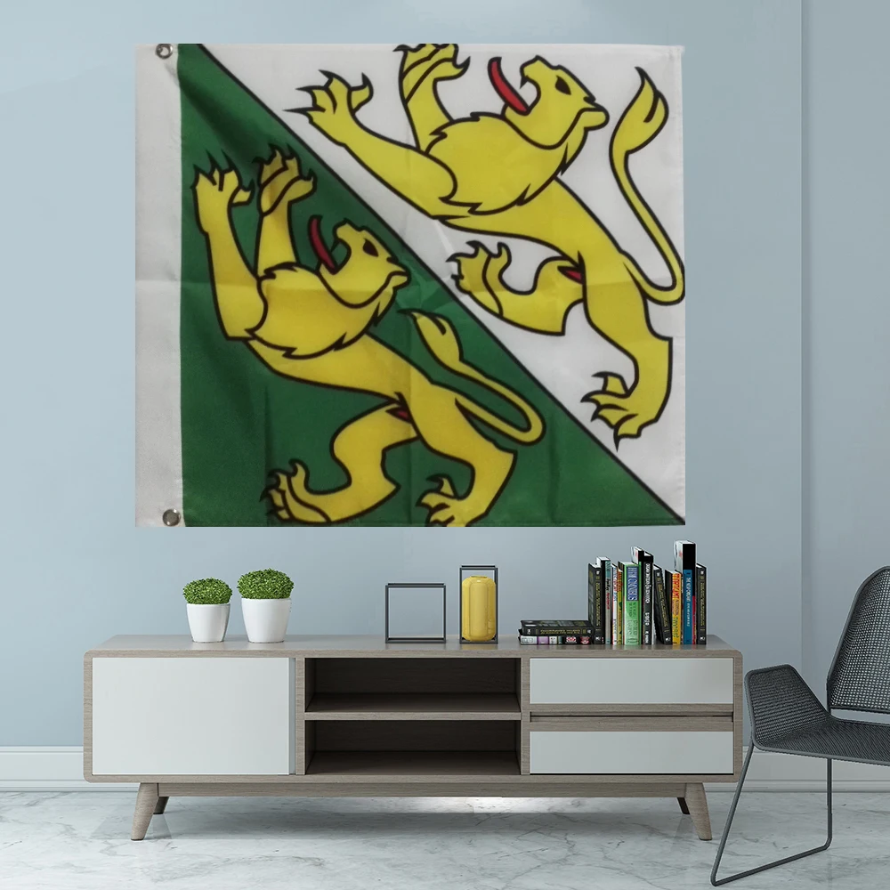 Флаг кантона тиргау, графический напечатанный на заказ висячий баннер, вечерние спортивный полиэстер, Обложка вала, люверсы 3x3 фута 90x90 см Флаг кантона тиргау, графический напечатанный на заказ висячий баннер, вечерние спортивный полиэстер, Обложка вала, люверсы 3x3 фута 90x90 см