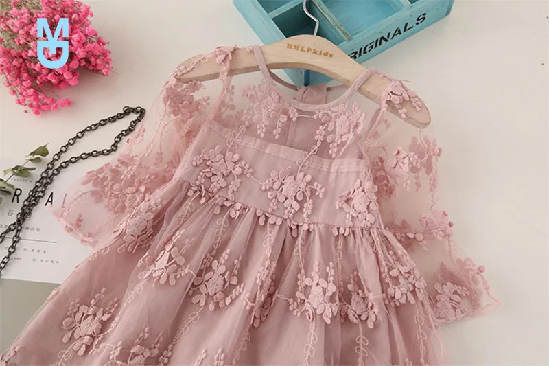 

New Summer Girl Clothes Kids Dresses For Girls Lace Flower Dress Baby Girl Party Wedding Dress Children Girl Princess Dress 3-8Y