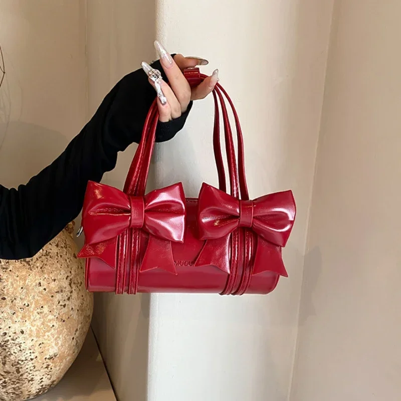 Маленькие сумки-тоут для женщин модная сумка с бантом универсальная через плечо