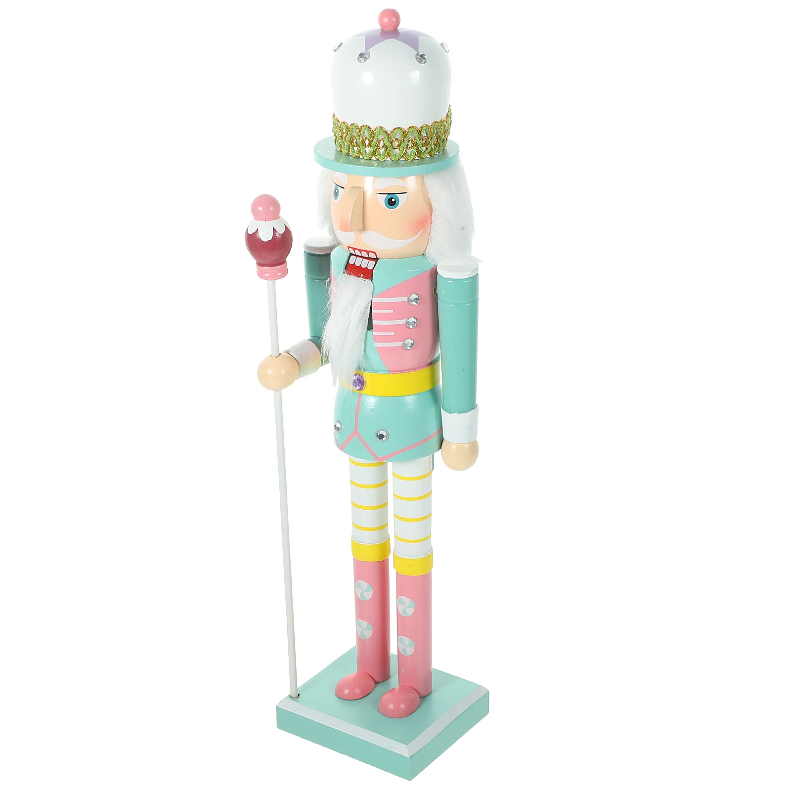 

Christmas Nutcracker Figurine Table Decoration Xmas Nutcracker Puppet Nutcracker Solider Model Wood Ornament 38x8.5x7.5cm