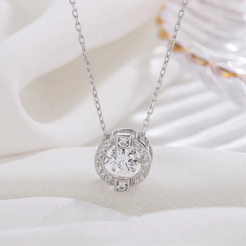

Korean Fashion Beating Heart Series Round Pendant Women Necklaces Sweet Elegant Female Stainless Steel Clavicle Chain