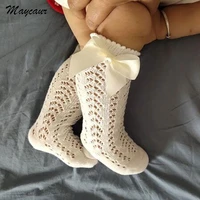 beautiful baby summer thin socks fishnet stockings mosquito prevention middle cylinder socks lovely bow knee length loose socks